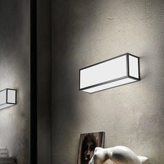 Rectangular LED Wall Light Iron 3 Sizes Black White