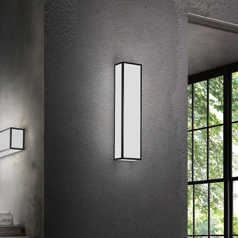 Rectangular LED Wall Light Iron 3 Sizes Black White
