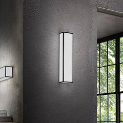 Rectangular LED Wall Light Iron 3 Sizes Black White