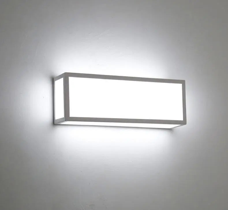 Rectangular LED Wall Light Iron 3 Sizes Black White