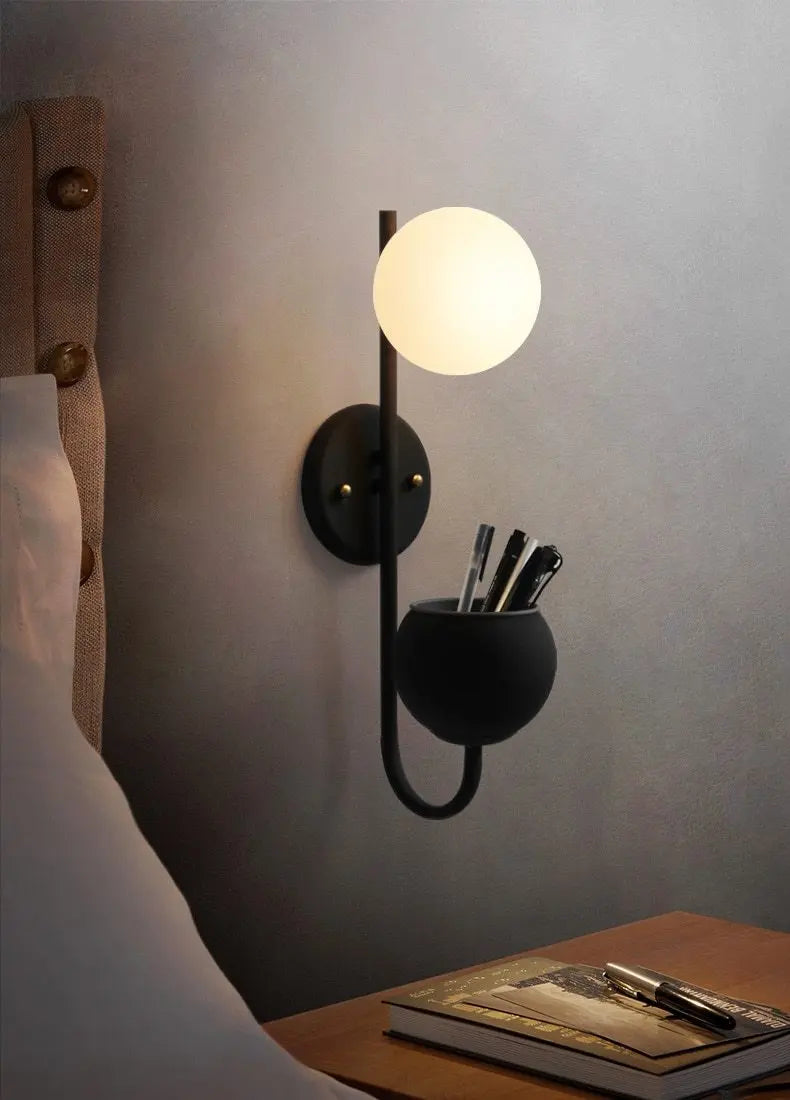 Nordic Plant Wall Light Iron Glass E27 23×56 cm Gold Black