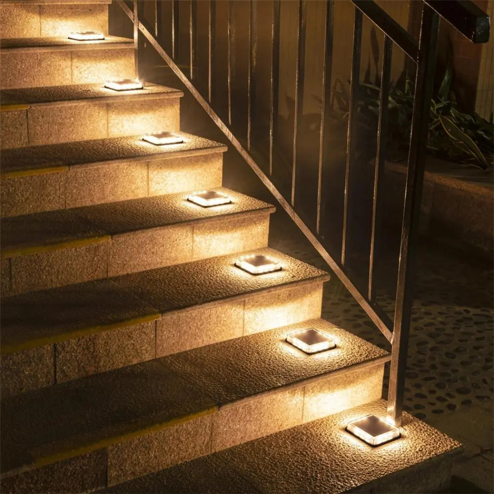 Solar In-Ground Recessed Light, IP67, Walkable, Twilight Sensor, Stainless Steel