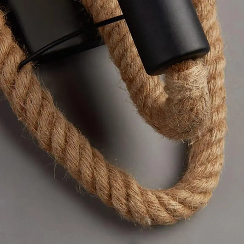 Rope-Wrapped Wall Light Iron Hemp E27 Ellipse or Round