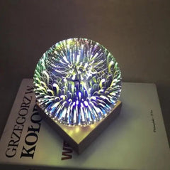 Art Deco Crystal Globe Night Light Glass Wood LED 3W 4 Patterns
