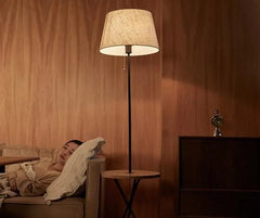 Nordic Side Table Floor Lamp Wood Metal E27 152 cm