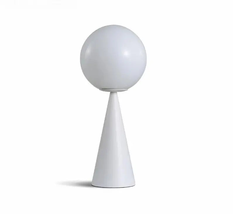 Kegel Table Lamp Metal & Glass E27 — Gold Base / White