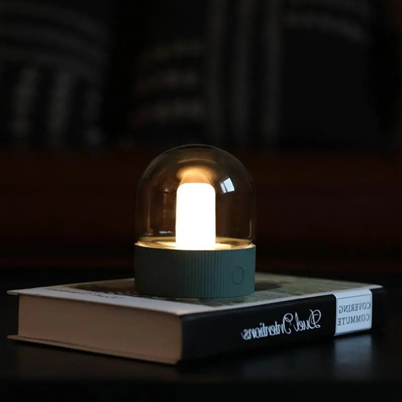 Glasdom Rechargeable LED Table Lamp Glass USB 3 Colours