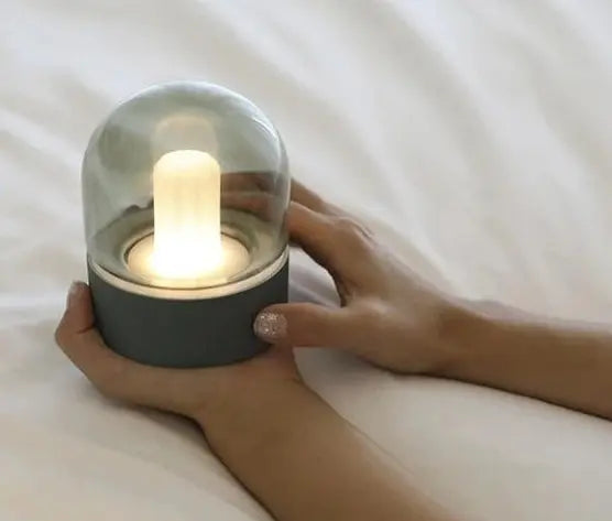 Glasdom Rechargeable LED Table Lamp Glass USB 3 Colours