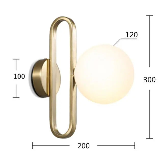 Nordic Wall Light Integrated LED Plated Iron 47" & 150 cm