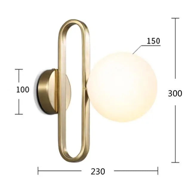 Nordic Wall Light Integrated LED Plated Iron 47" & 150 cm