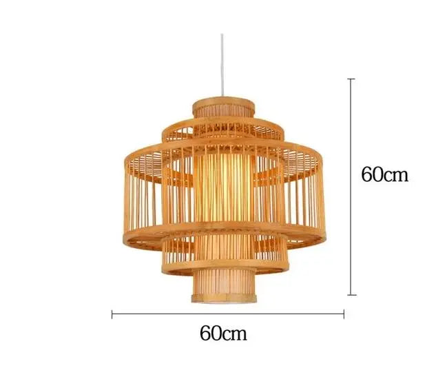 Bamboo Pendant Light E27 Dome Round or Lantern 8 Sizes