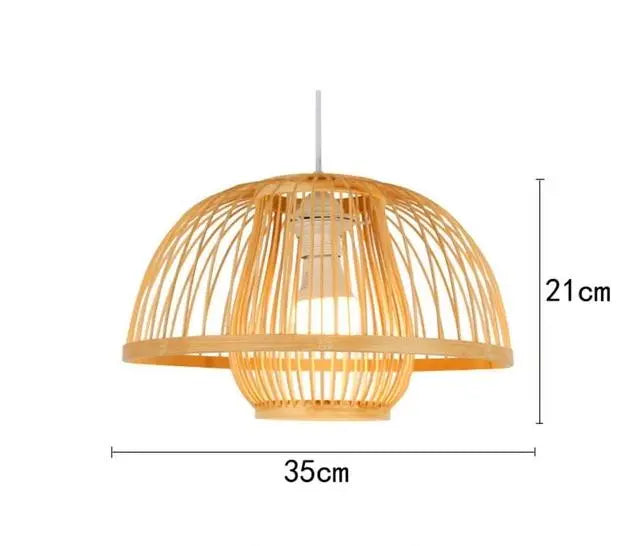 Bamboo Pendant Light E27 Dome Round or Lantern 8 Sizes