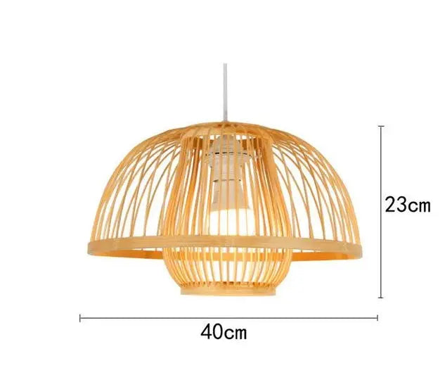 Bamboo Pendant Light E27 Dome Round or Lantern 8 Sizes