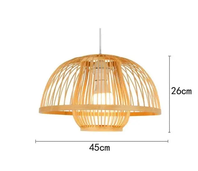 Bamboo Pendant Light E27 Dome Round or Lantern 8 Sizes