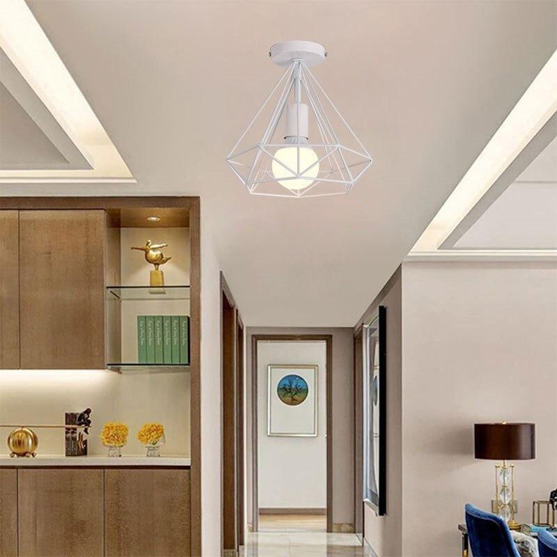 Diamond Ceiling Light Geometric Metal E27 40W Black or White