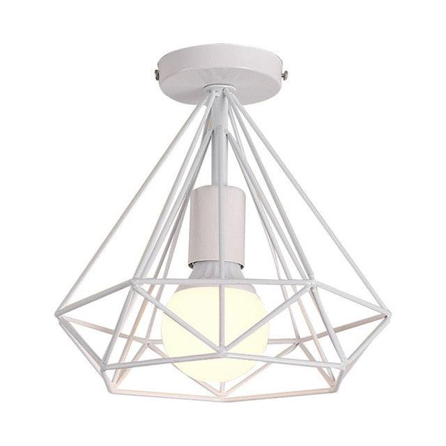 Diamond Ceiling Light Geometric Metal E27 40W Black or White