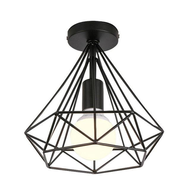 Diamond Ceiling Light Geometric Metal E27 40W Black or White