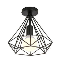 Diamond Ceiling Light Geometric Metal E27 40W Black or White
