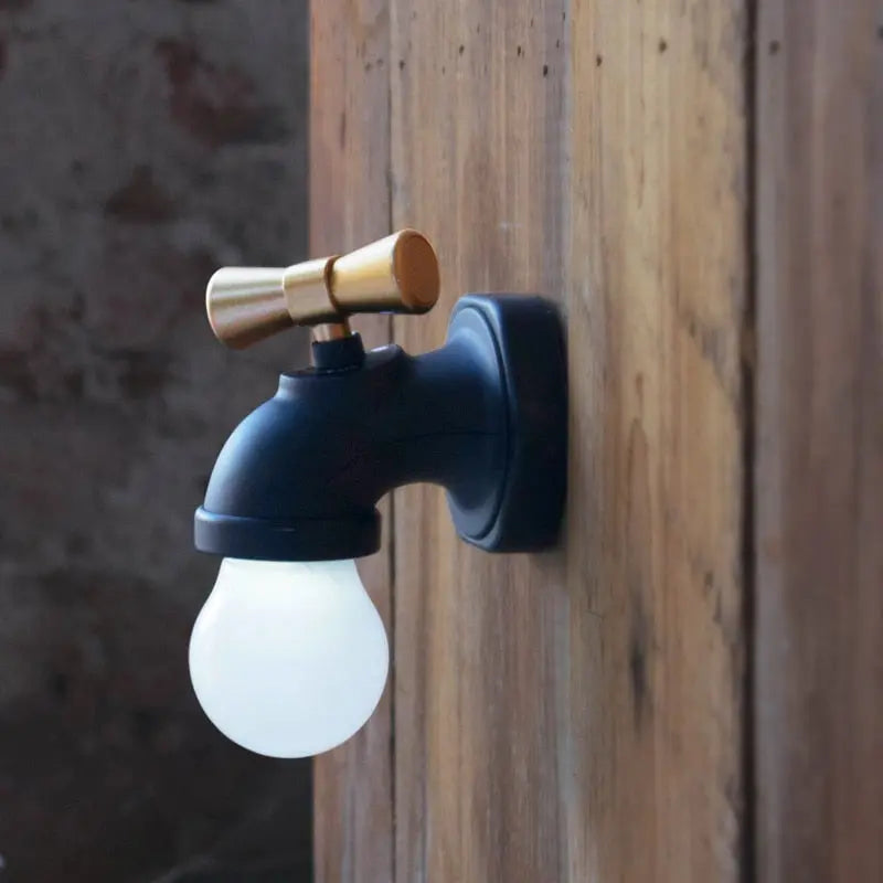 Tap Shape Night Light with Sound Sensor and Rechargeable Battery