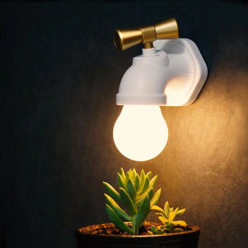 Tap Shape Night Light with Sound Sensor and Rechargeable Battery