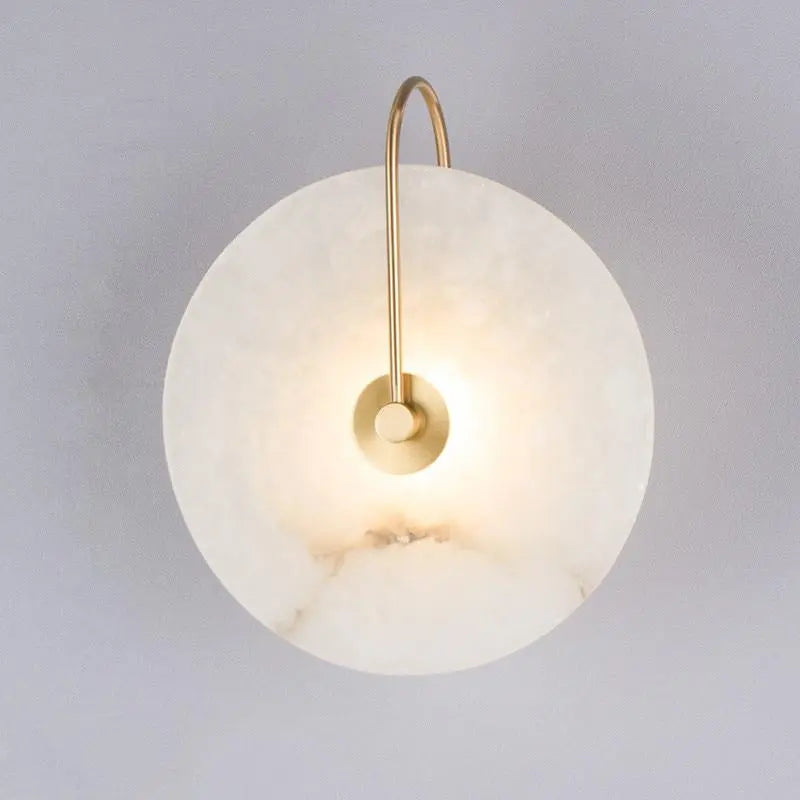 Round Marble Wall Light Iron IP44 LED 3 Sizes