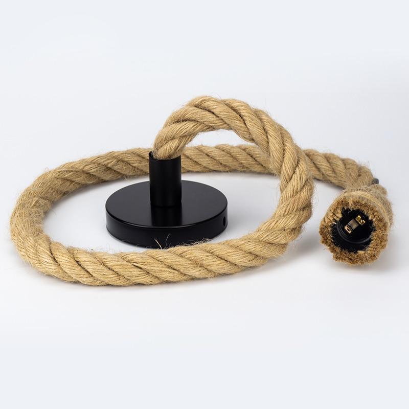 Hemp Rope Pendant Light Hand-Braided E27 40W — 1m to 3m