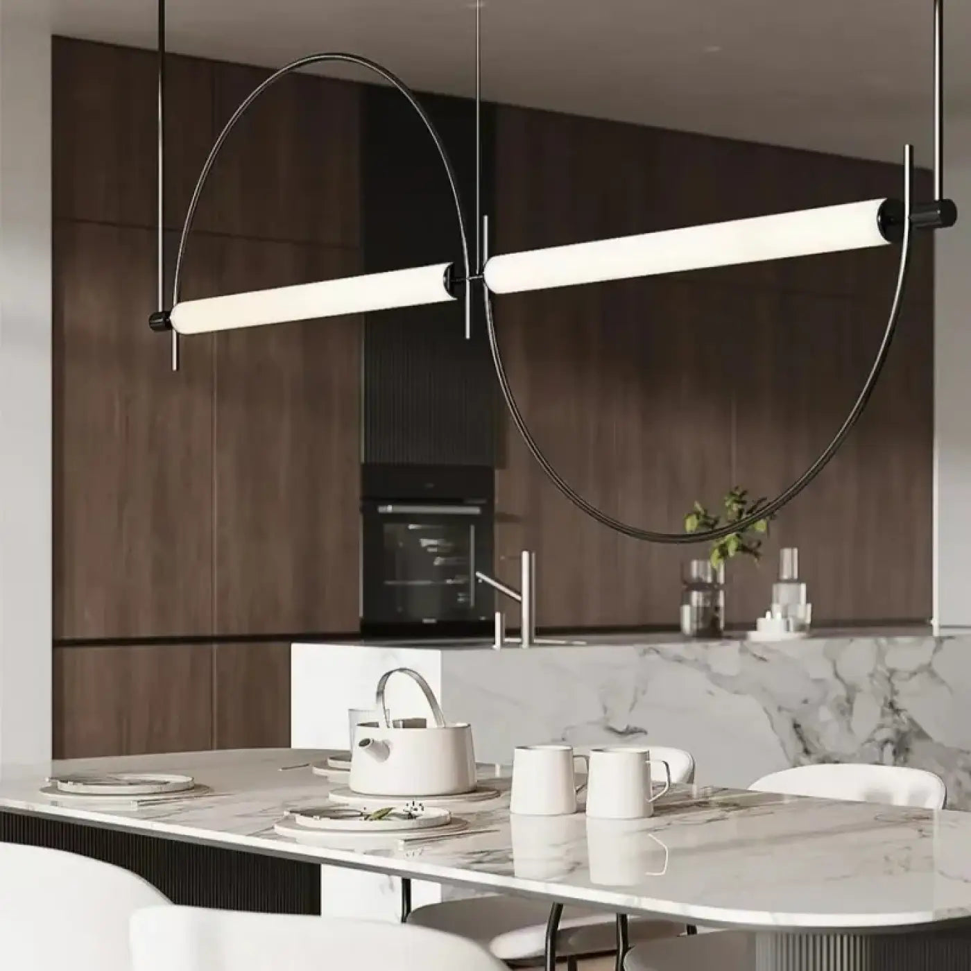 Geometric Decorative Pendant Light LED — Gold or Black, S/M/L/XL