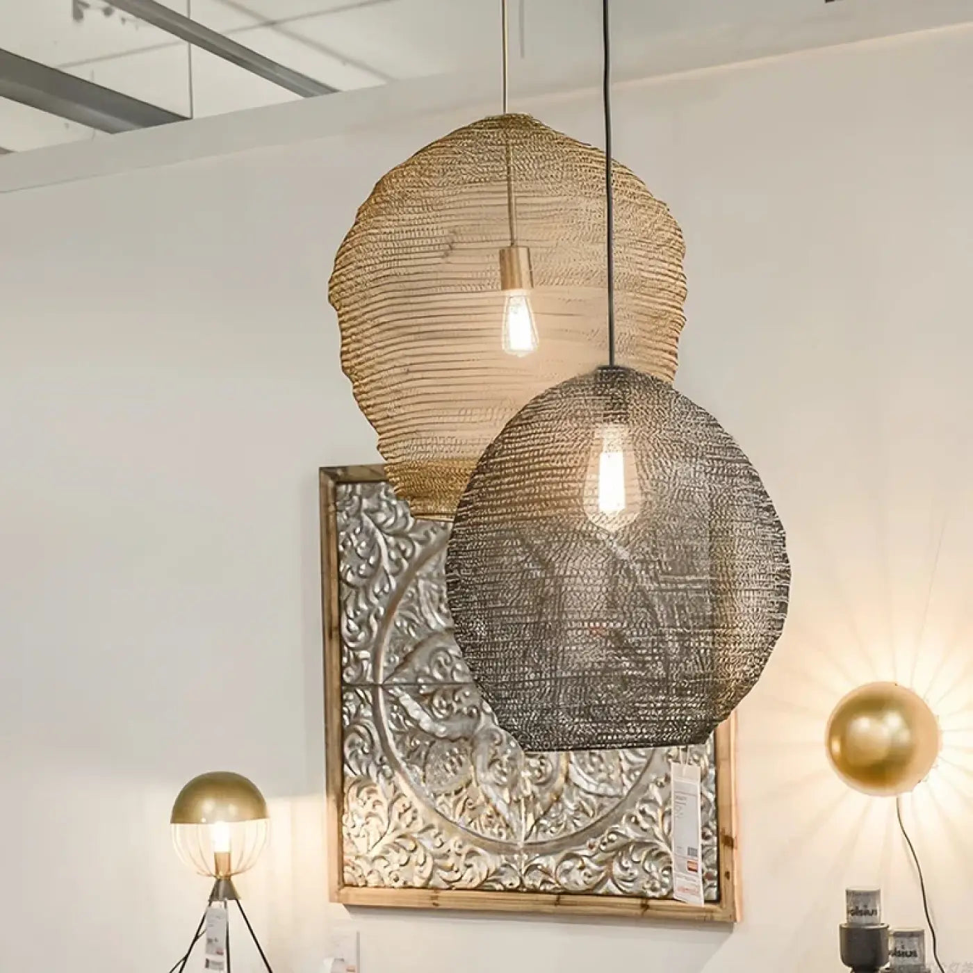 Braided Metal Pendant Light E27 Black — S & M