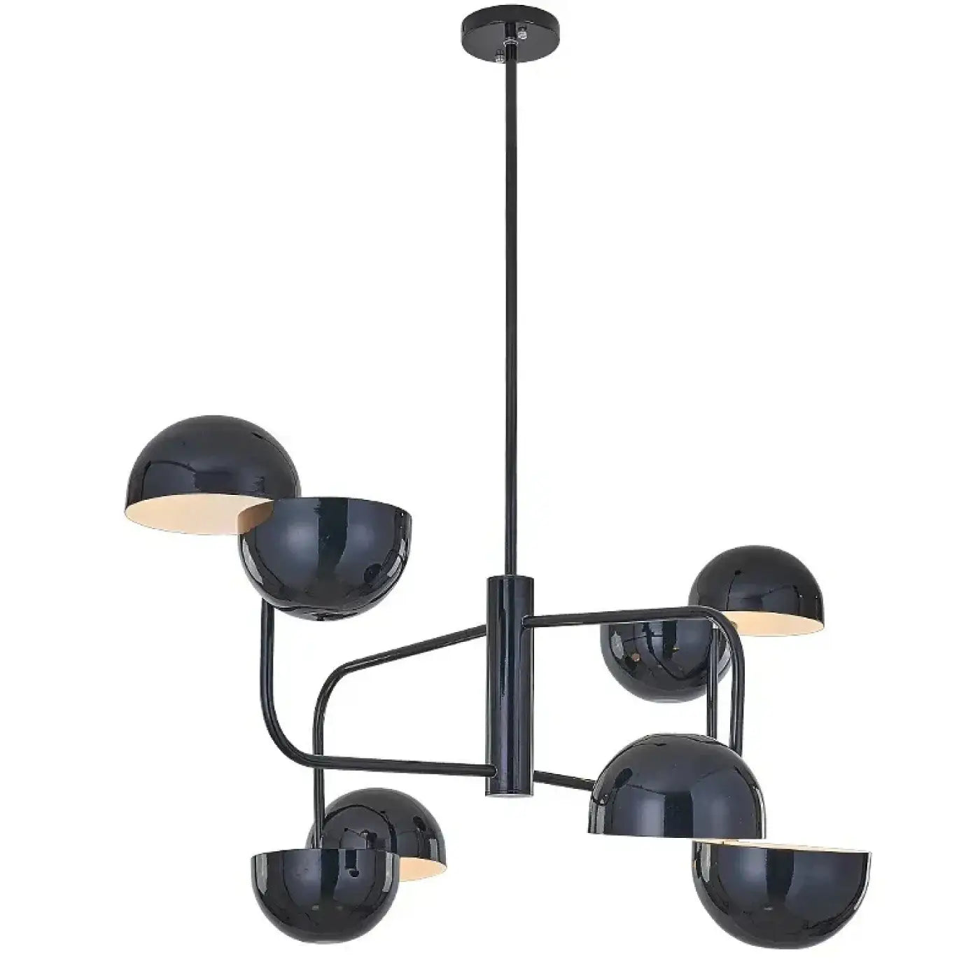 Black Chrome Mirror Ball Pendant Light E27 8-Head Dimmable
