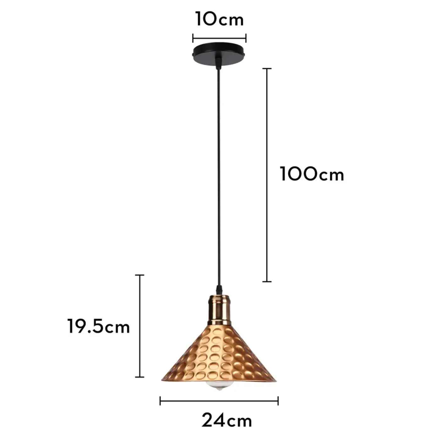 Hammered Metal Pendant Light E27 Black White Grey Gold