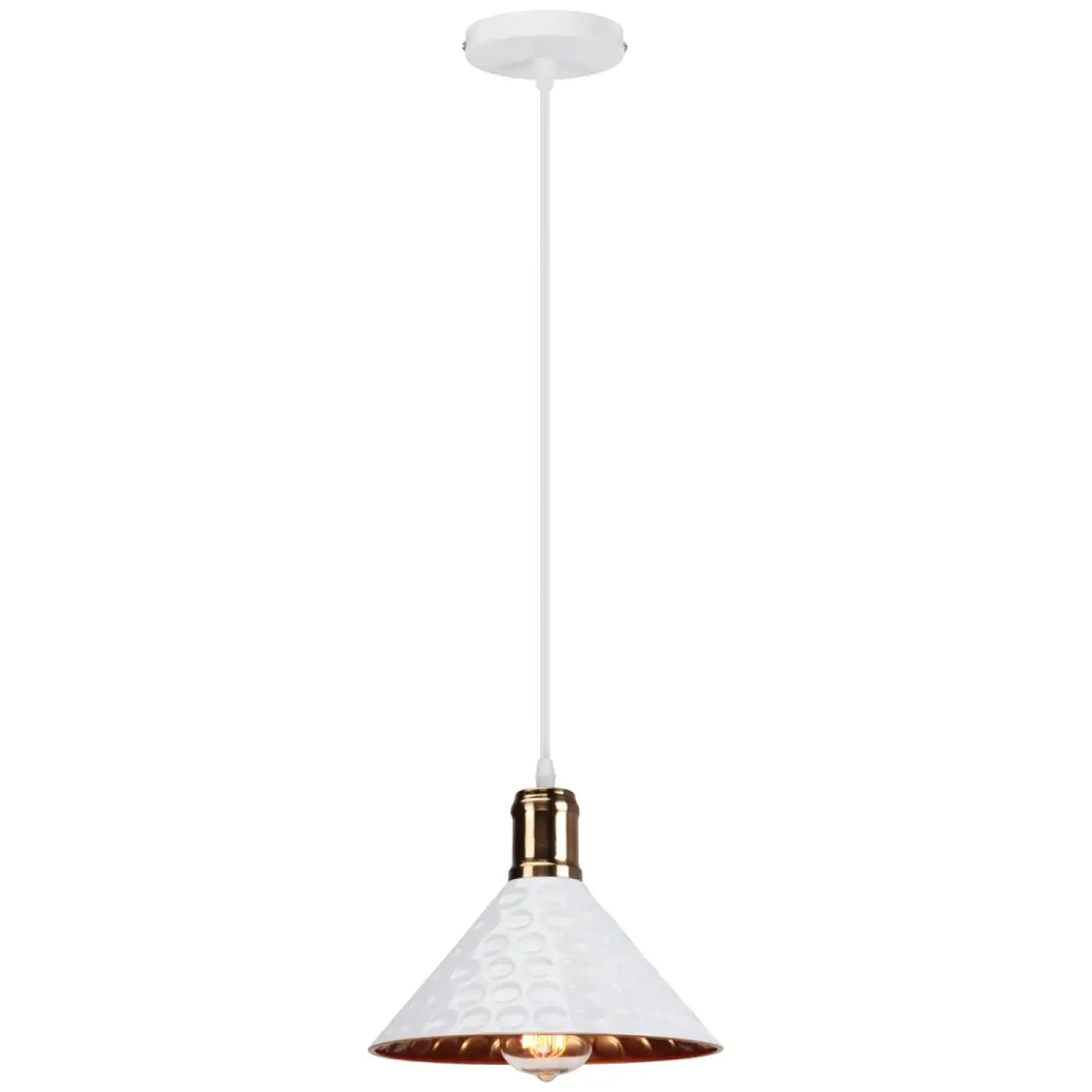 Hammered Metal Pendant Light E27 Black White Grey Gold