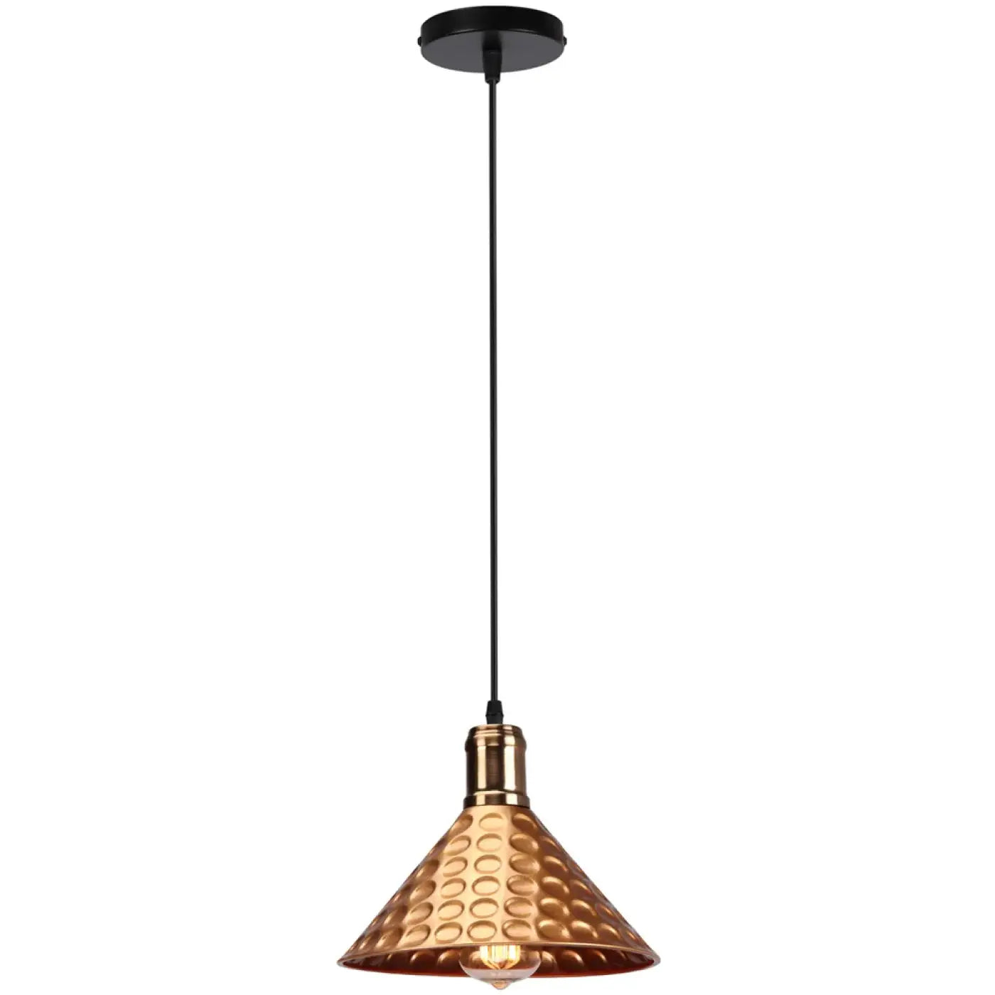 Hammered Metal Pendant Light E27 Black White Grey Gold