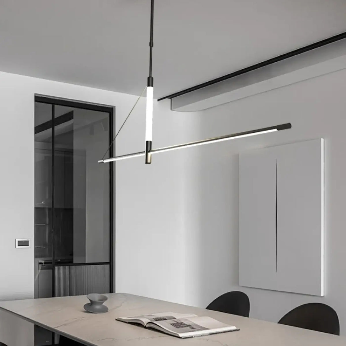 Linear LED Pendant Light E14 Dimmable Black White 120cm Bar