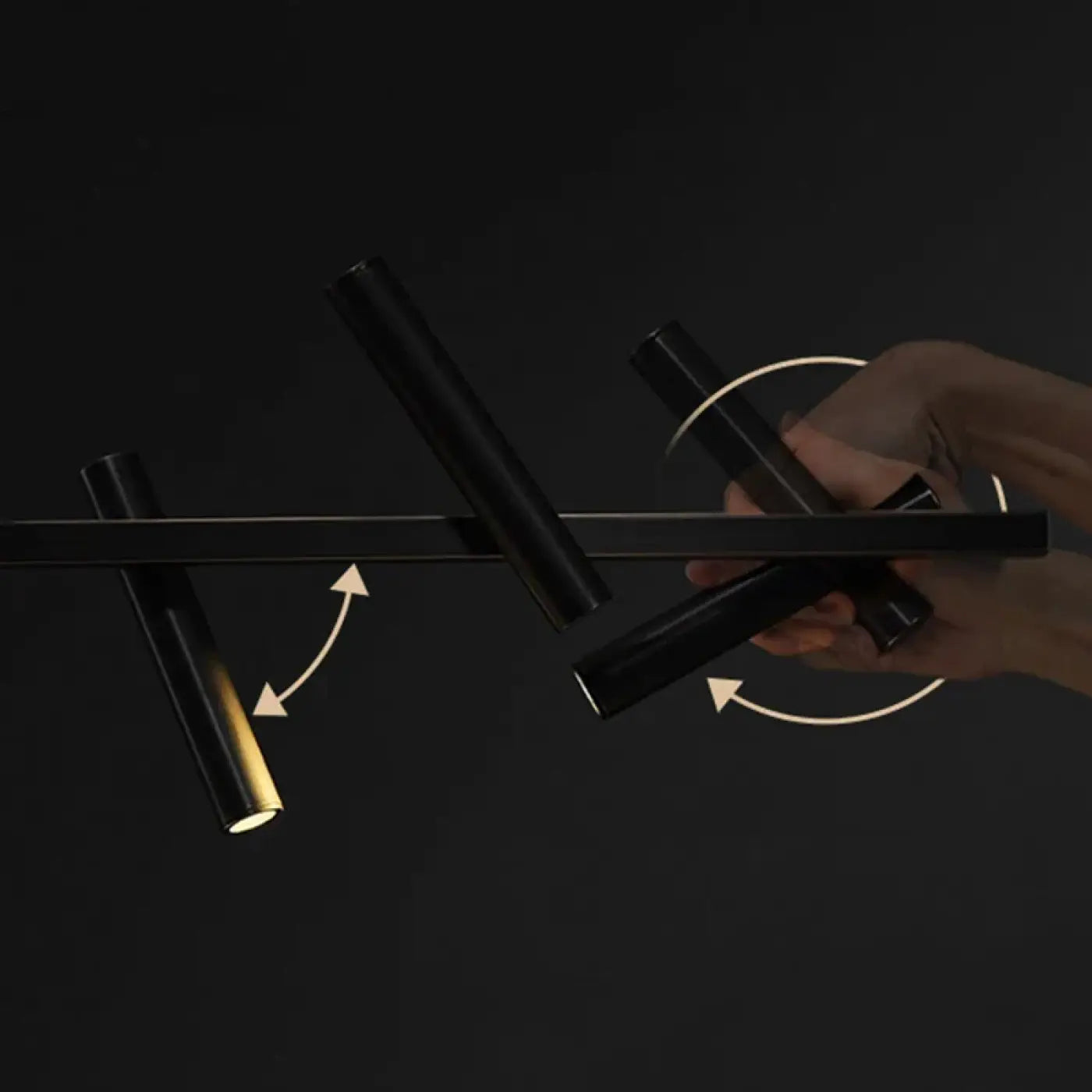 Linear Multi-Spot LED Pendant Light Black — S 120cm / M 140cm