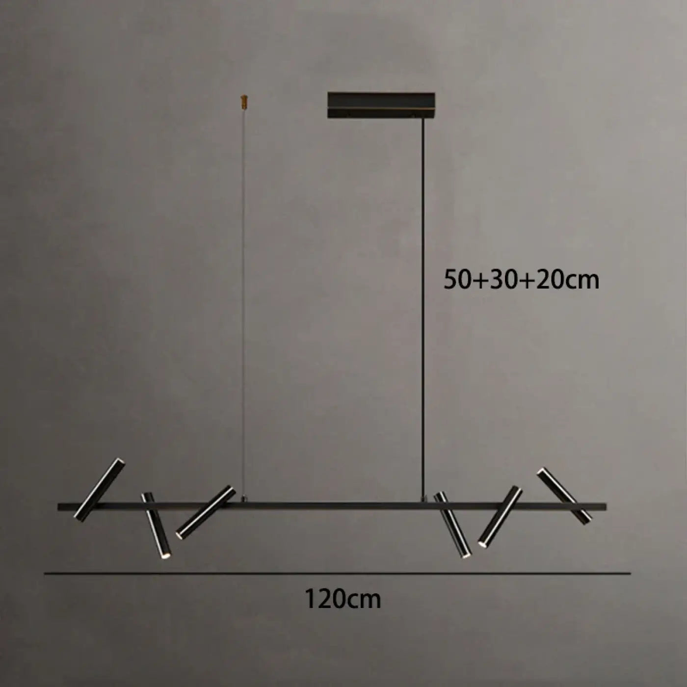 Linear Multi-Spot LED Pendant Light Black — S 120cm / M 140cm