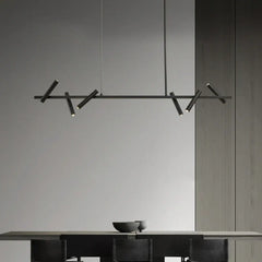 Linear Multi-Spot LED Pendant Light Black — S 120cm / M 140cm