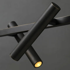 Linear Multi-Spot LED Pendant Light Black — S 120cm / M 140cm