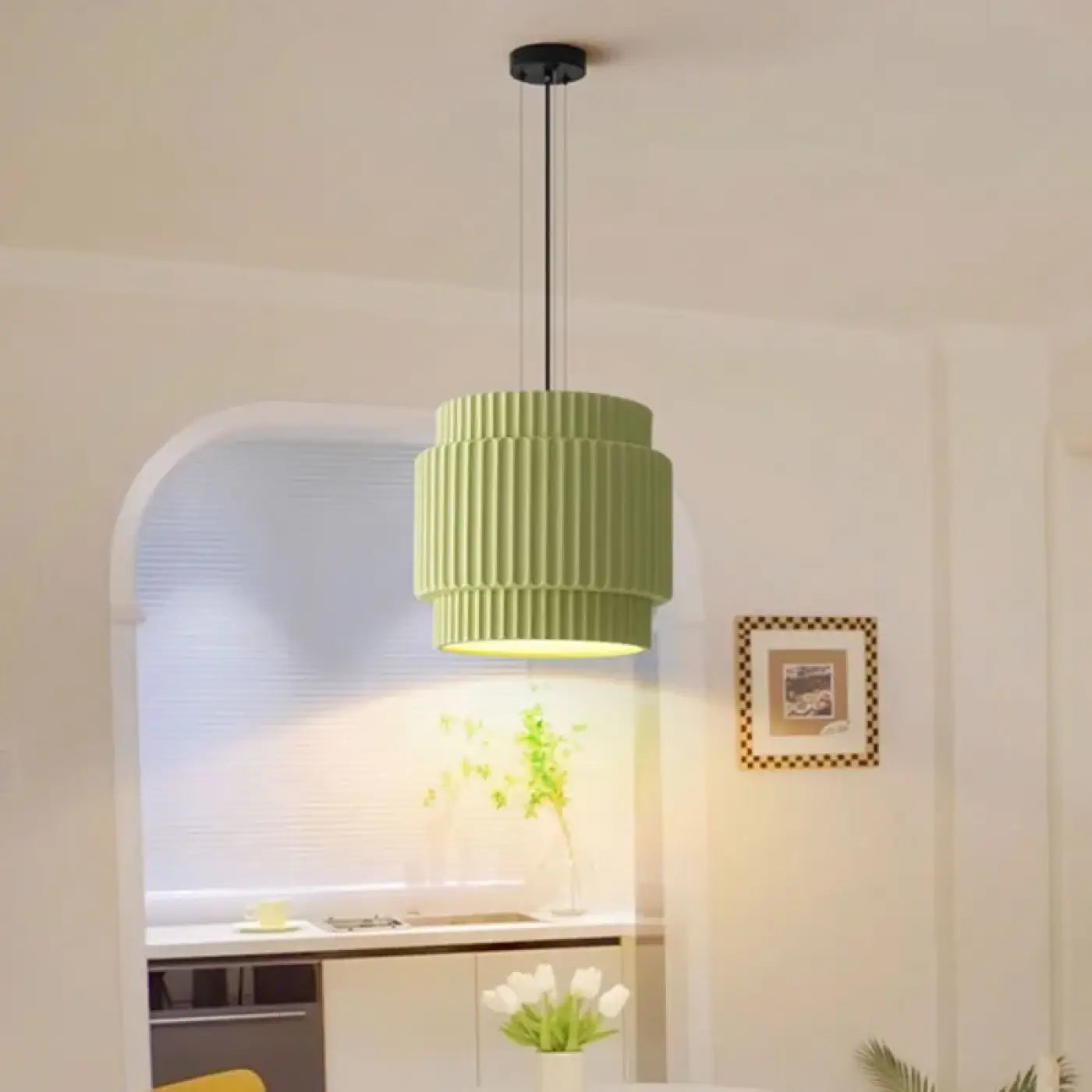 Pleat — Pleated Aluminium Pendant Light, E27, Green / Brown, Scandinavian