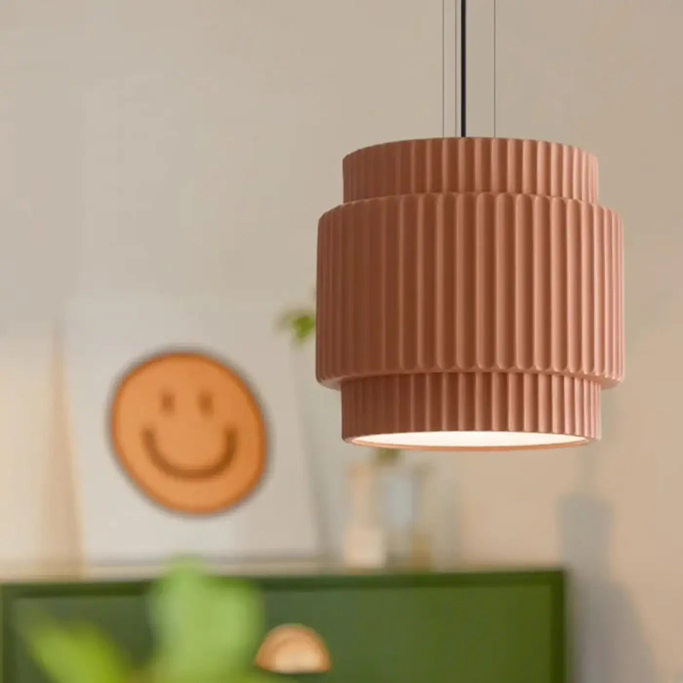Pleat — Pleated Aluminium Pendant Light, E27, Green / Brown, Scandinavian