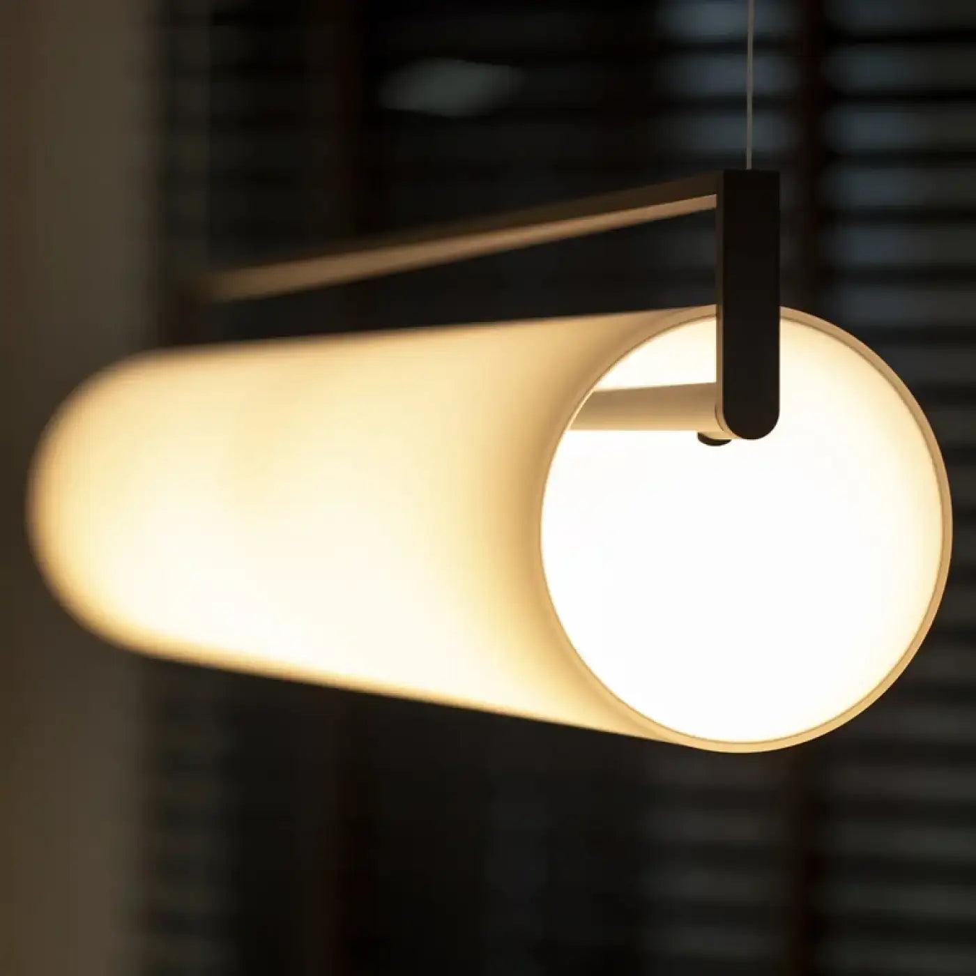 Opaline Linear Pendant Light Integrated LED Black White
