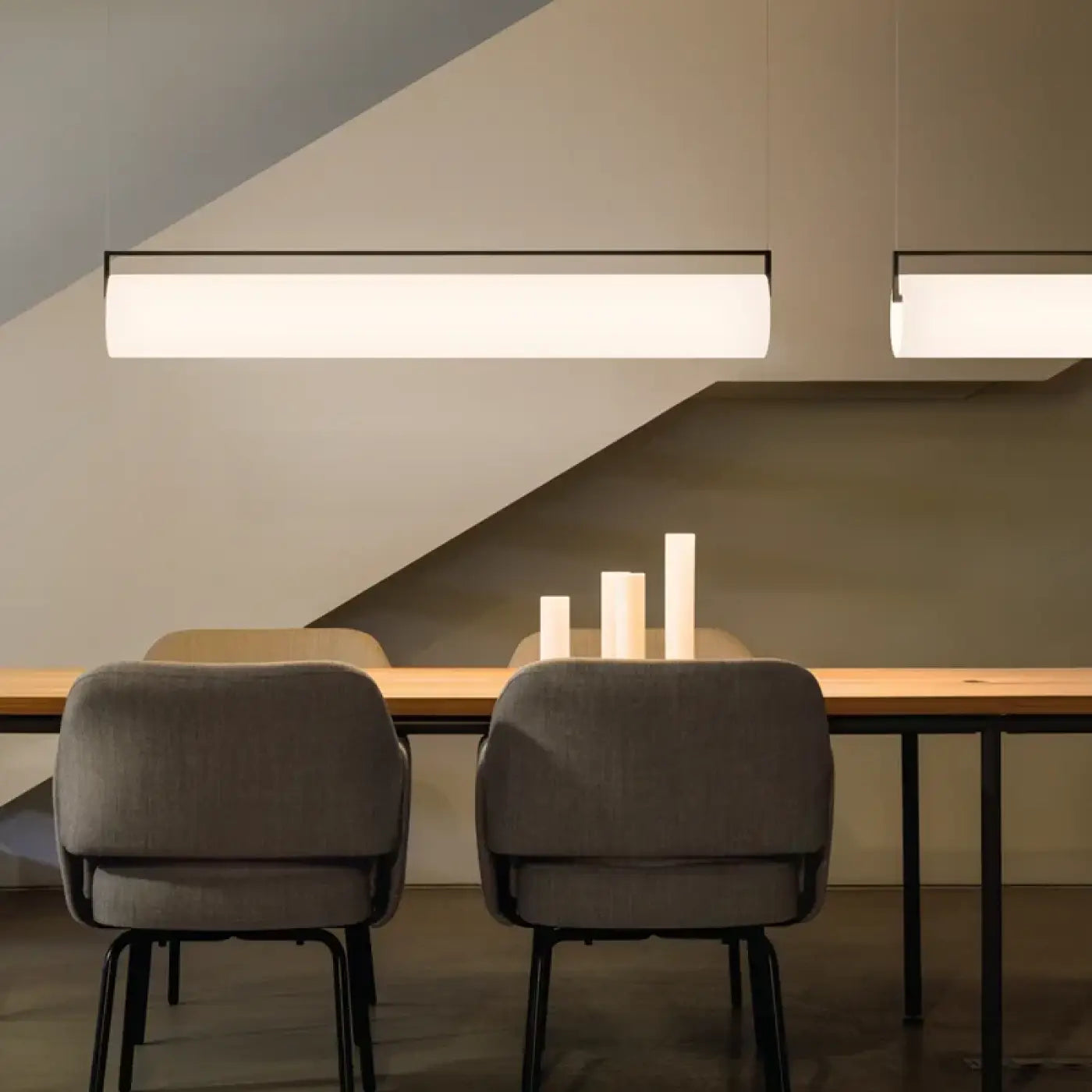 Opaline Linear Pendant Light Integrated LED Black White