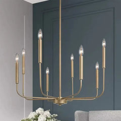 Modern Chandelier Pendant Light E14 8-Light Black Gold Acrylic