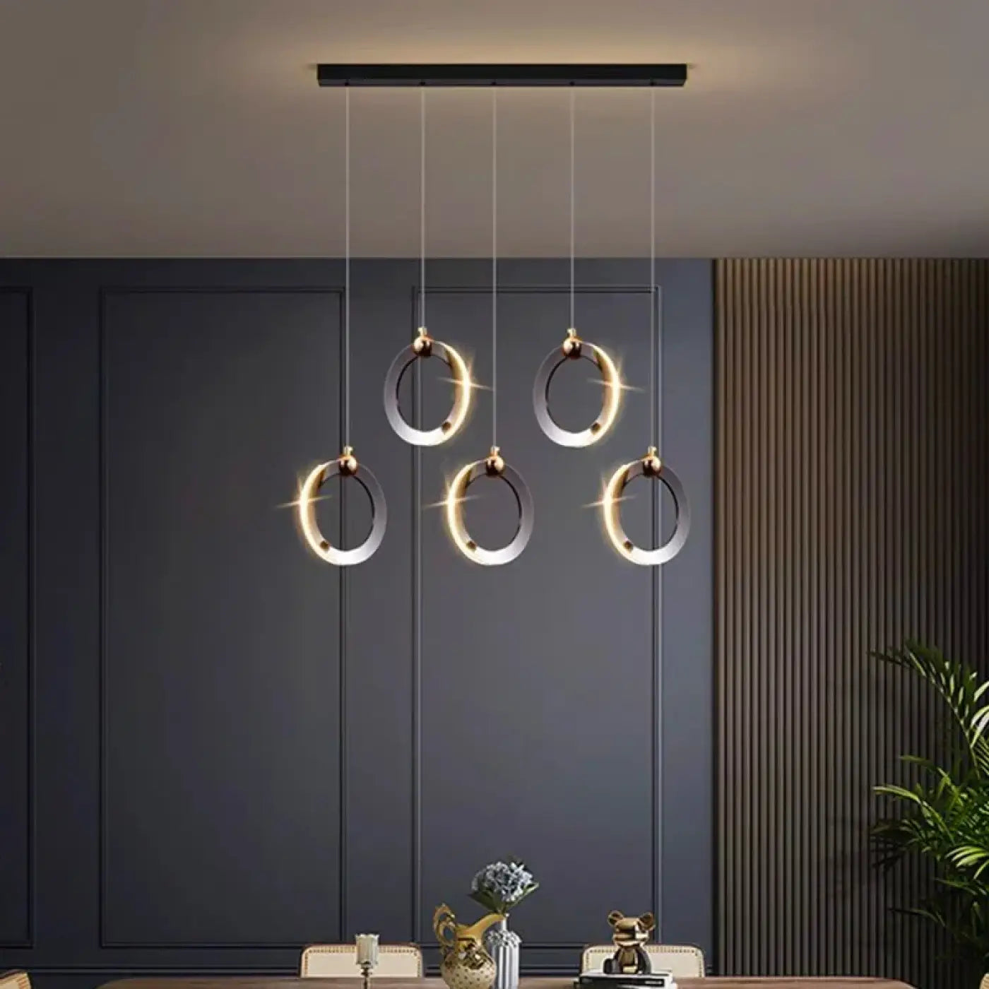 Multi-Head Linear Pendant Light LED Dimmable 5 to 12 Heads