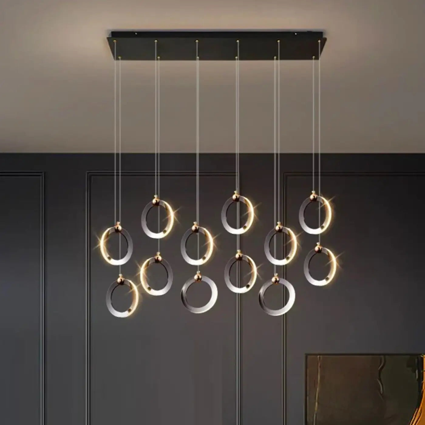 Multi-Head Linear Pendant Light LED Dimmable 5 to 12 Heads