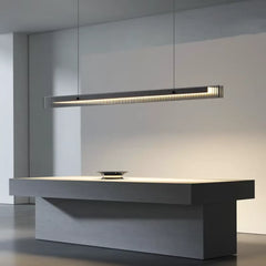 Ribbed Glass Linear LED Pendant Light — S/M/L, Dimmable Option
