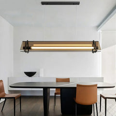 Industrial Linear Pendant Light Integrated LED Gold