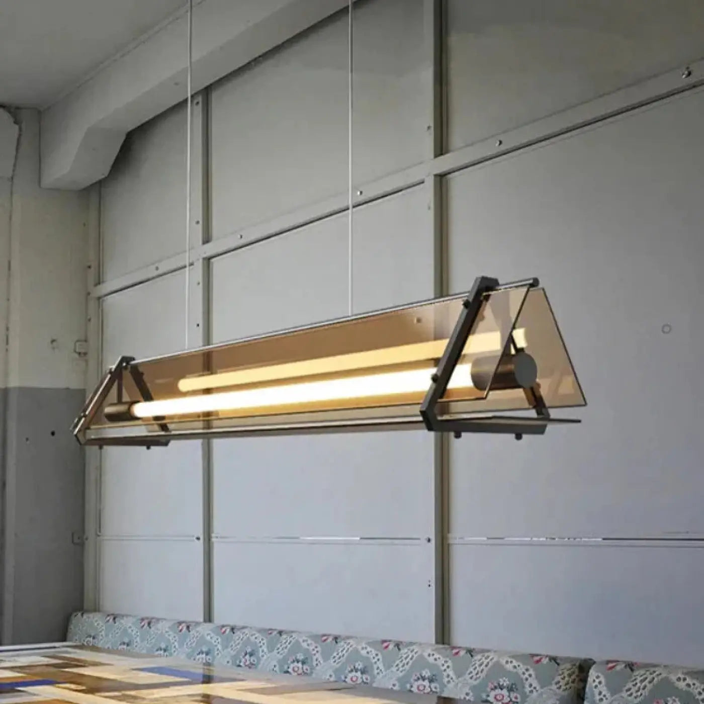 Industrial Linear Pendant Light Integrated LED Gold