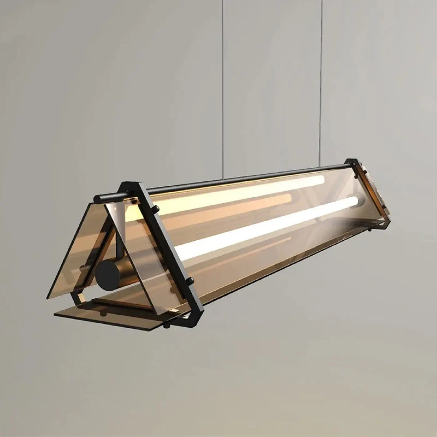 Industrial Linear Pendant Light Integrated LED Gold