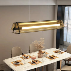 Industrial Linear Pendant Light Integrated LED Gold