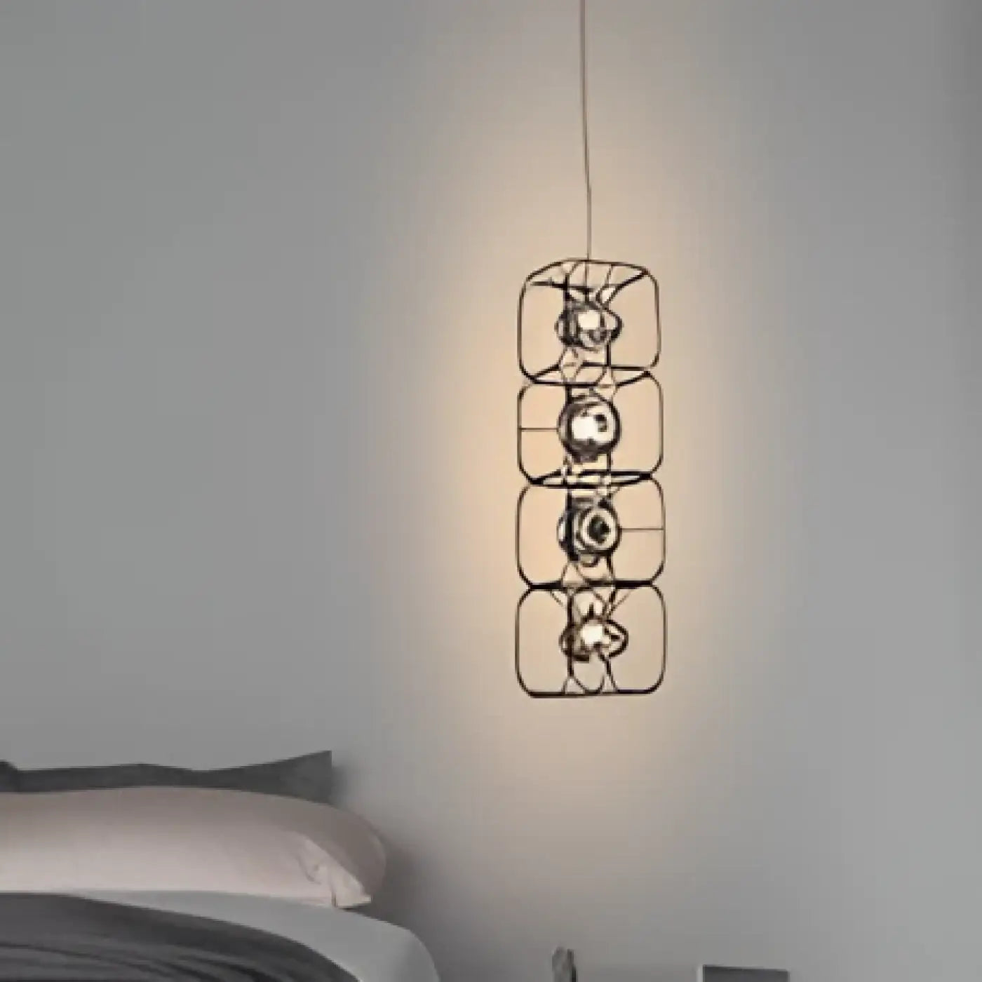 Geometric Metal Pendant Light Integrated LED Dimmable Black
